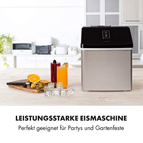 Foto von Klarstein Eiswürfelmaschine Klein, 2,5L Eiswürfelbereiter, für Mittelgroße, Klare Eiswürfel, Schnelle Mini, mit Sicherheitsalarm, 13kg/24h