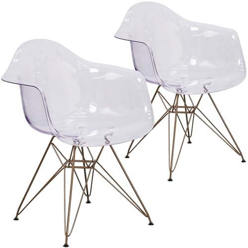Flash Furniture Casper 2 Pack Allure Series Transparent Side Chair