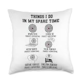 Things I Do In My Spare Time Target Shooting Bullseye Throw Pillow