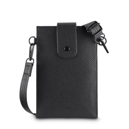Sac à bandoulière pour téléphone compact noir mesurant 17,5x11cm