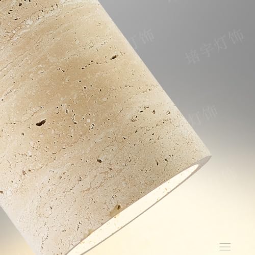 Lámpara colgante de piedra nórdica con luz cilíndrica para isla de cocina 7