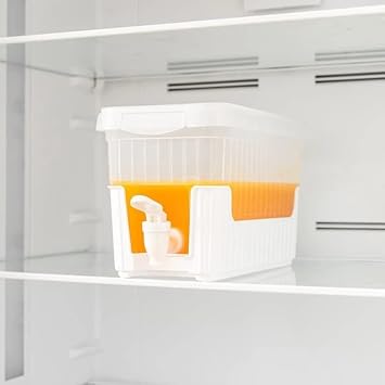 4 Litre Musluklu ve Ayaklı Buzdolabı İçi Su Sebili, Su Sebili, Limonata, Portakal Suyu, Piknik, Balkon, Seyyar Masa Sebili, 4 Litre Sebil (ŞEFFAF BEYAZ)