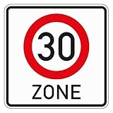 Schild I Verkehrszeichen Beginn Tempo 30-Zone, Nr.274.1-30, Alu RA1, reflektierend, 600x600mm