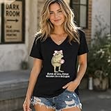 First of All Jesus Thinks I'm A Delight T-Shirt Funny Christian Frog Meme Graphic Tees Tops for Women