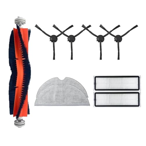 Robot Vacuum Cleaner Main Brush/Side Brush/Filter/mop Cloth,Compatible for Xiaomi Mijia 1C 2C 1T STYTJ01ZHM SKV4093GL Mop 2 Pro+ Plus XMSTJQR2C Vacuum Cleaner(White 9pcs)