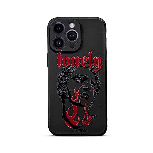 SIMPLYMDRN Slim for iPhone 14 Pro Case - Goth Tattoo Design - Cool Case for Men - Streetart Cover - Slim and Flexible (Lonely Black) by SIMPLYMDRN - Used condition - US$17.22