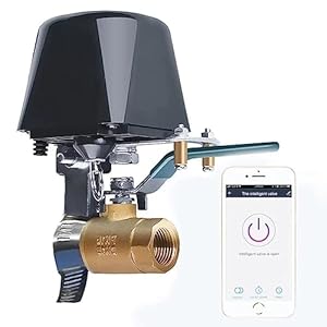 Smart Water Valve, WiFi Water Valve, Upgraded Version of Intelligent Water Valve Closing, Automatic Ball Valve Watering Timer, Sprinkler Controller, Smart Life App, Compatible with Alexa and Google