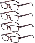 4 Pack Verres de lecture vintage Hommes Comfort Readers Lunettes de vue de lecture femmes