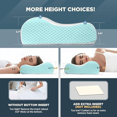 Image of Rylan Cervical Memory Foam Pillow for Neck Support | 2-Year Manufacturing Warranty | Orthopedic Contour Pillow for Cervical Spine Alignment & Shoulder Support | Made in India