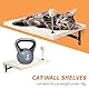 Katzen kletterwand Set mit Katzenbaum Hängematte,Katzentreppe Wand,Katzenbrücke,Kratzbrett, 7-Teiliges Katzen Wandelemente für Katze Catwalk (Beige)