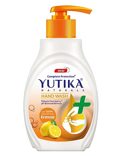 Image of Yuthika Hand Wash | Liquid Hand Wash with 100% Natural Lemon Extract | pH-Balanced Formula for Germ Protection | 500ml (Pack of 1)