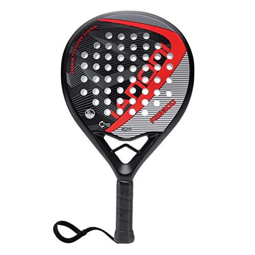 ianoni Padel Racket Carbon Fiber Surface with EVA Memory Flex Foam Core Paddle Tennis Racquets (8300-Red)