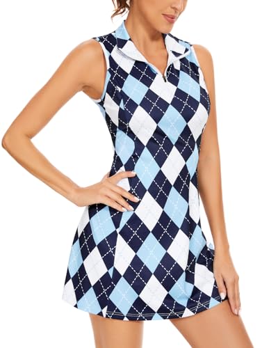 Soneven Golf Dress for Women Sleeveless Tennis Dresses with Shorts