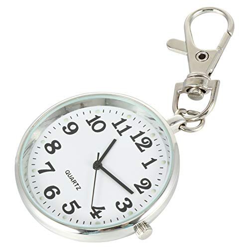 VILLCASE Enfermera Fob Reloj Retro Cuarzo Reloj de Bolsillo Llavero Enfermera Reloj Llavero Colgante