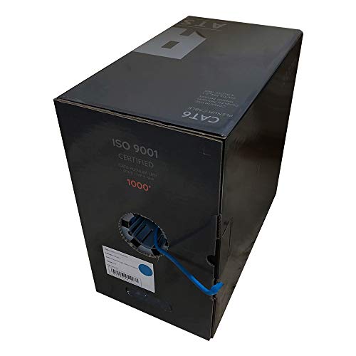 Cat6 Plenum (Cmp) Cable 1000Ft | Network Analyzer Test Passed | 23Awg 4Pair, Solid 550Mhz Network Cable 10Gigabit Utp, Available In Blue, White, Green, Gray, Black, Red & Yellow Color (Blue) #TOP3