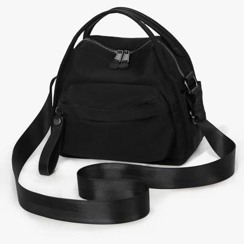 CEUTNIZ Elegant Solid Color Shoulder Bag for Women Casual Nylon Front Pocket Handbag Casual Trendy Textured Commuter Bag - image 7