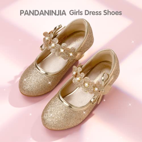 PANDANINJIA Girls Dress Shoes Kids Toddler Heels Pumps Size 13 Flower Girl Mary Jane School Wedding Party Doris Princess Shoe by PANDANINJIA - Used condition - Image 6
