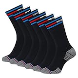 NAVYSPORT 6 Paar Sportsocken Herren Socken Baumwolle mit Kissen (EU 43-46, Schwarz)