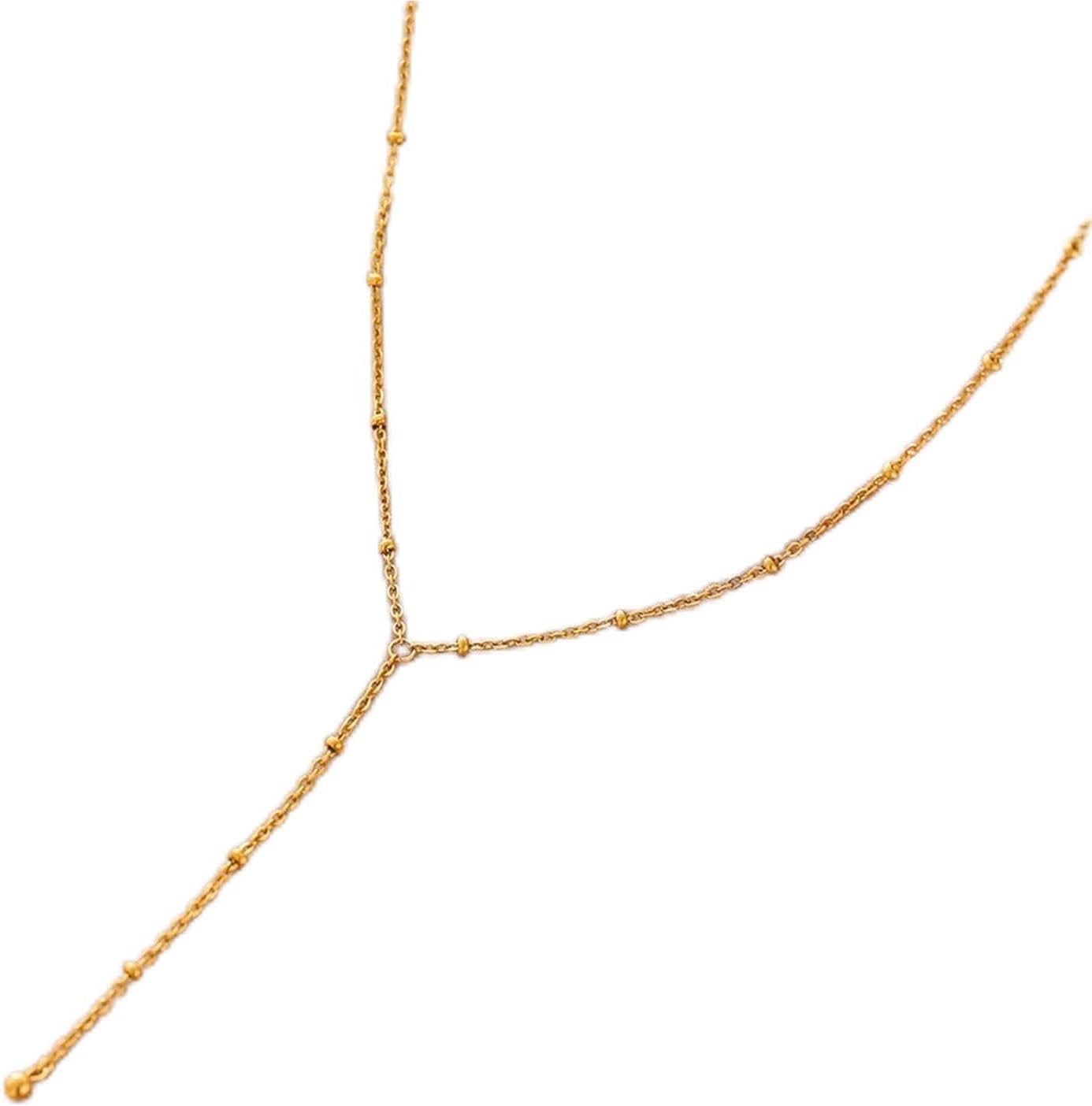 Stainless Steel Necklaces Minimalist Beads Collar Chain Fashion Atmospheric Necklace For Women Jewelry Gifts 1Pcs