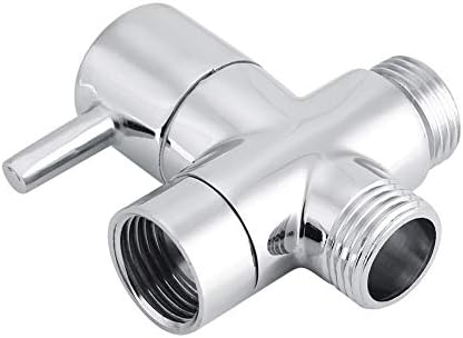 KIMISS 1 * Three-Way Shower Diverter with Valve 3-Way T Shape Diverter Shut Off Valve Shower Toilet Bidet Sprayer Water Adapter Chrome Color