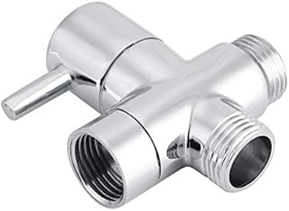 KIMISS 1 * Three-Way Shower Diverter with Valve 3-Way T Shape Diverter Shut Off Valve Shower Toilet Bidet Sprayer Water Adapter Chrome Color