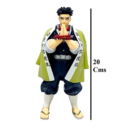 Image of Trunkin Demon Slayer Gyomei Himejima Action Figure The Stone Hashira Figurine Standie Collectible Figure Manga Weeb, 3.94 Inch, 10 cm