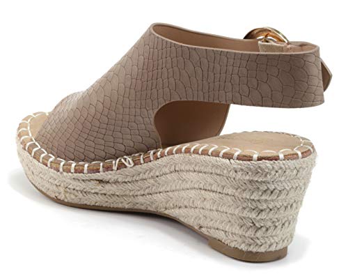 image for Catherine Malandrino Womens Cirkly TAUPE CROCO Espadrille Wedge Sandal
