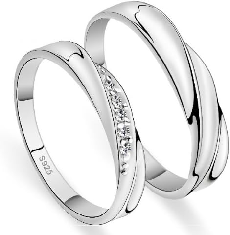 18k White Gold Plated Twist Design Couple Style Band Ring (Men's or Women's)