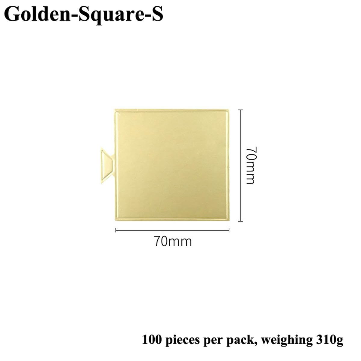 Tablas para Tartas de tamaño Mini, 100 Unidades por Paquete, cartón Cuadrado Dorado, Base para Tartas, Herramientas de decoración de Pasteles, Platos de exhibición de postres, Cuadrados Dorados, S