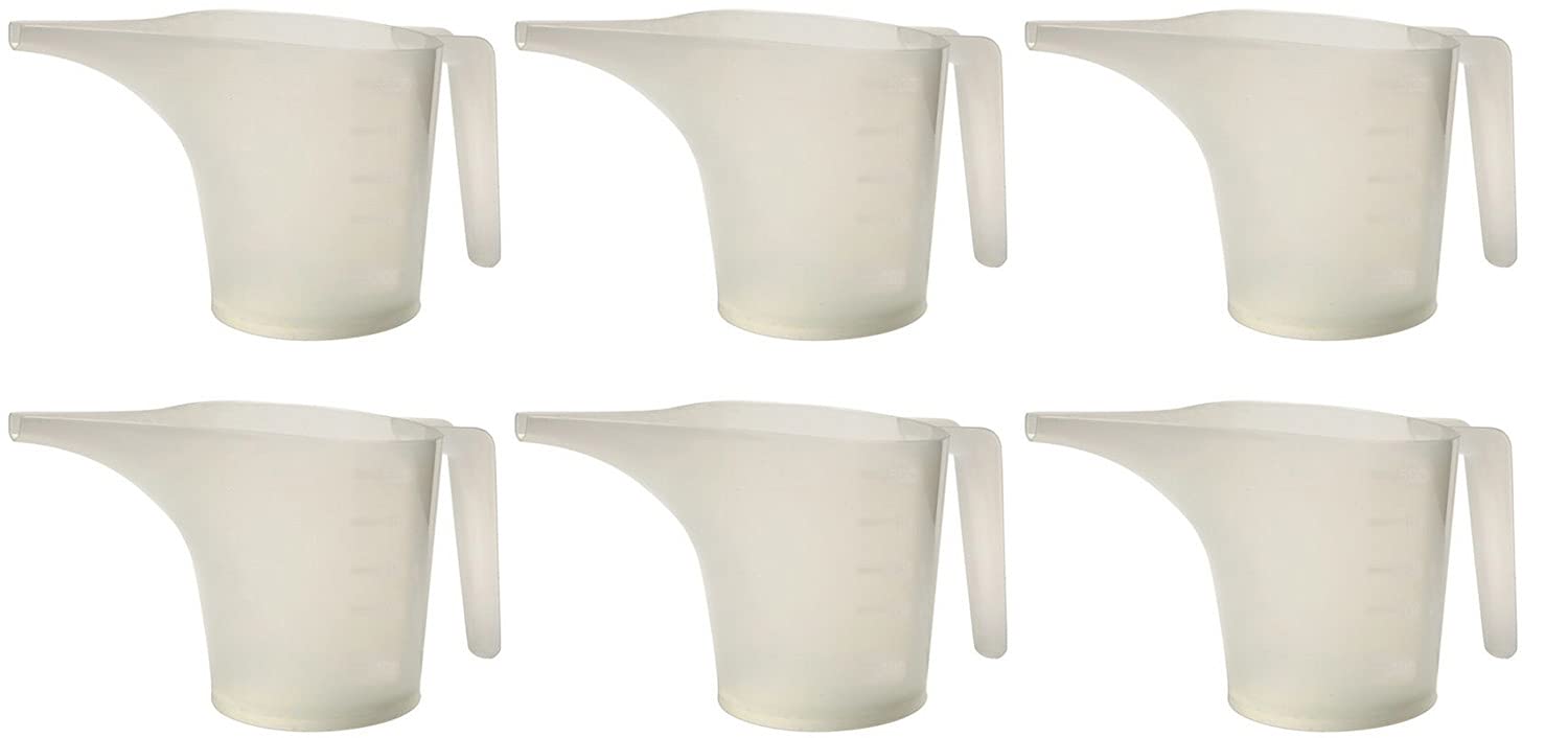 Norpro 2-Cup Measuring Funnel Pitcher Translucent White Batter Pouring (6-Pack)