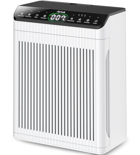 Air Purifiers for Home Large Room Up to 1848sq.ft, Airtok Air purifier for Home Pets with Washable Filter, Air Quality Sensor 20dB Sleep Mode Air Cleaner for Bedroom with Fragrance, Pets Hair Odor
