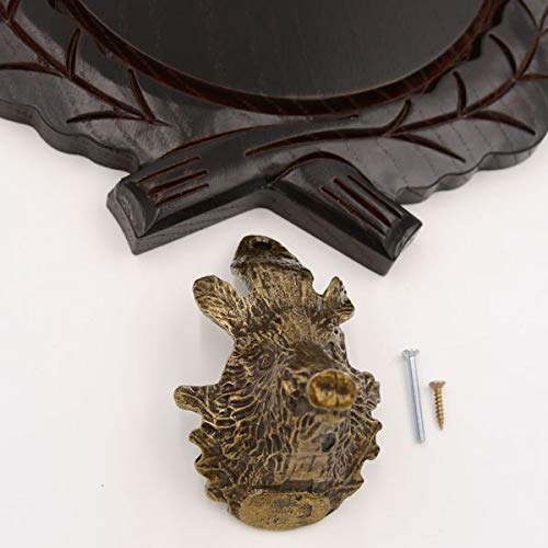 Placa de cuña tallada oscura AF 17,5 cm con 1 pieza de cabeza de cuña pequeña placa cuña, tabla de especias, cartel trofeo.