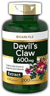 Carlyle Devils Claw 600 mg (200 Capsules) – Concentrated Root Extract, Non-GMO, Gluten