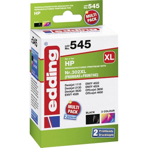 Cartouche d'encre EDD-545 edding compatible HP 302XL grand format