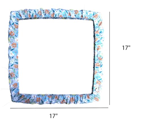 Image of Grime Guard 17x17 for Cross Stitch kit Embroidery Storage 17x17 for Q-Snap Cover for Stitching Project Storage Ideas Cover for Frames Hand Embroidery kit (for Q-Snap 17x17 in) (Floral Print, 17x17)