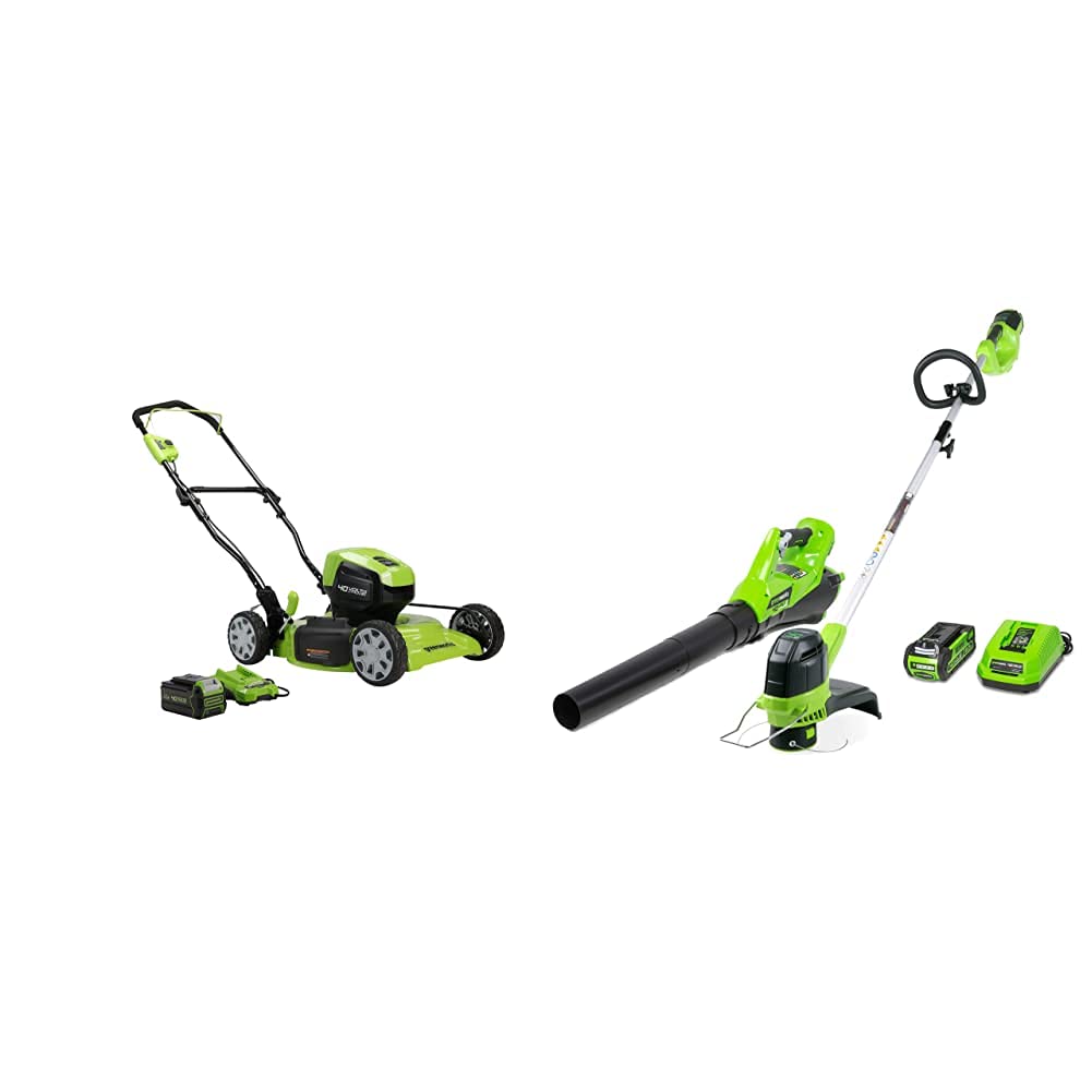 Greenworks 40V 19-inch brushless mower trimmer blower combo kit