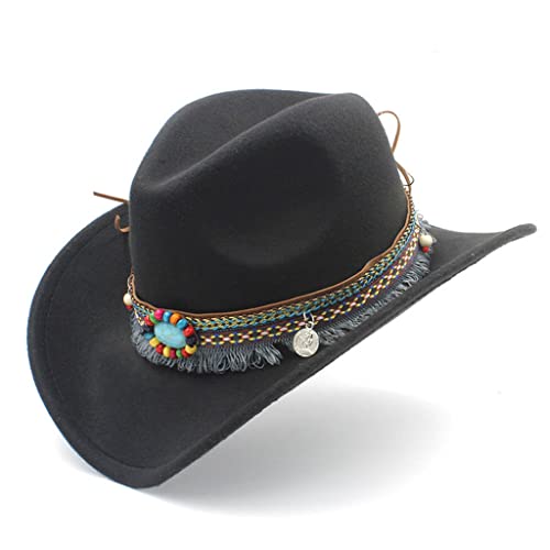 Chapeau cowboy femme retro feutre top hat automne hiver jazz hat