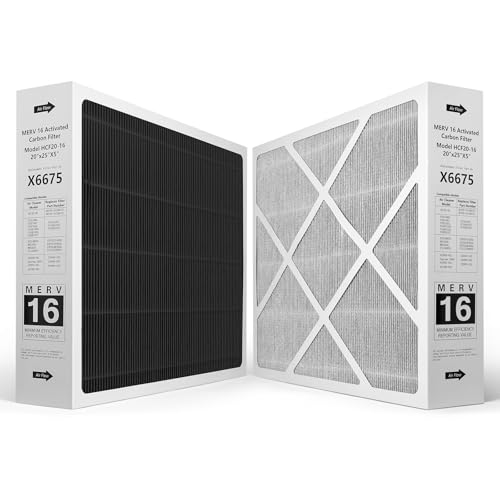 DOMICILEPRO Upgraded X6675 MERV 16 Air Filters 20x25x5 Compatible with Lennox X6675 and Lennox HCC20-28 Carbon Clean Furnace Filter HVAC System Part Number HCF20-16 2-Pack