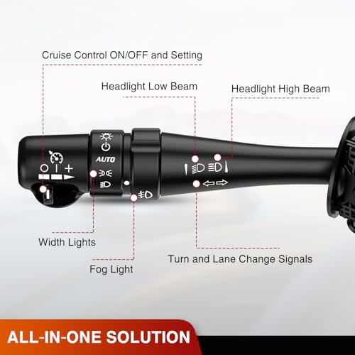 Image of Nilight Turn Signal Switch Compatible with 2006-2008 Pontiac Grand Prix | w /Fog Lights Windshield Wiper Combination Dimmer Lever Switches with Cruise Control