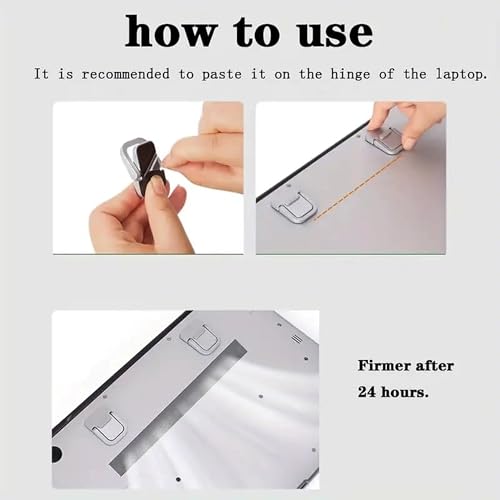 Image of Portable Foldable Mini Invisible Laptop Keyboard Riser, Self-Adhesive Cooling Pad,Laptop Desk Stand for MacBook Apple, Laptop, Lenovo, Dell, Hp, Acer& Other Laptops (Black)