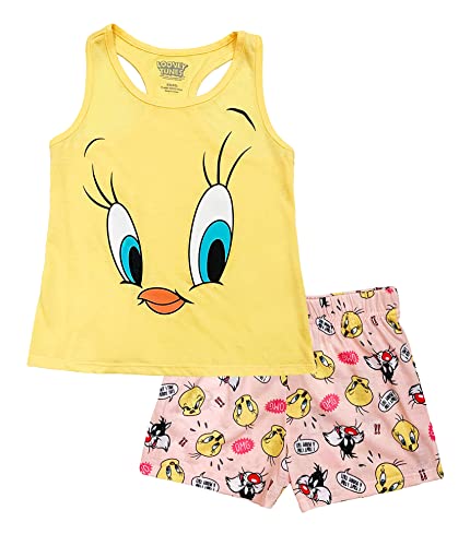 Looney Tunes Girls' Looney Toons Tweety Racerback Pajama Short Set