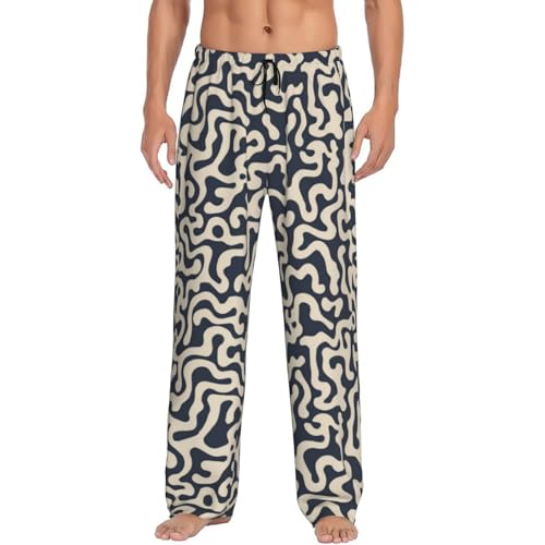 Abstractly Lines Mens Pj Pants,Soft Men Lounge Pants,Mens Pajama Pants Bottoms,Sleep Pants For Men4