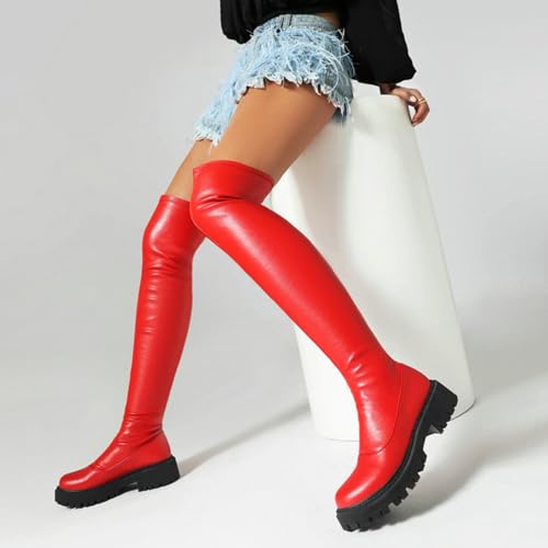 Bottes de chevalier rouges pour performance sur scène et spectacle - 3