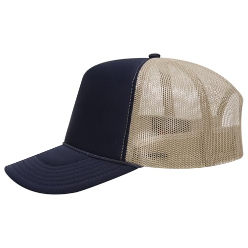 Image of OTTO Polyester Foam Front 5 Panel High Crown Mesh Back Trucker Hats in 97, Bulk, Wholesale