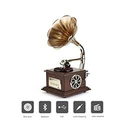 Phonographe à grande corne Original Antique avec carte Sd brûlante Usb rétro salon décoration tourne-disque vinyle - Les Beatles, Paul McCartney, John Lennon, RIngo Starr, George Harrison Phonographe à grande corne Original Antique avec carte Sd brûlante Usb rétro salon décoration tourne-disque vinyle – Image 2