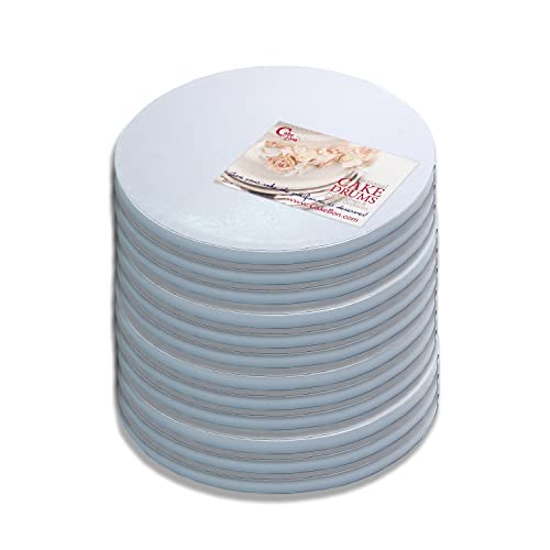 Cakebon Cake Drums Round 10 Inches - (White, 12-Pack) - Sturdy 1/2 Inch Thick - Professional Smooth Straight Edges #TOP13