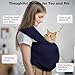 Pawaboo Pet Sling Carrier, Hands Free Dog Carrier Sling for Small Dogs and Cats, Puppy Kitten Pouch Soft Cotton Front Facing Cat Carriers Papoose, Reduce Back Neck Pain, Navy Blue
