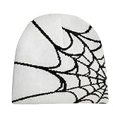 FantasyGears y2k Hat Goth Graphic Spider Web Beanie Grunge Winter Warm Knitted Beanies Men Women Cas