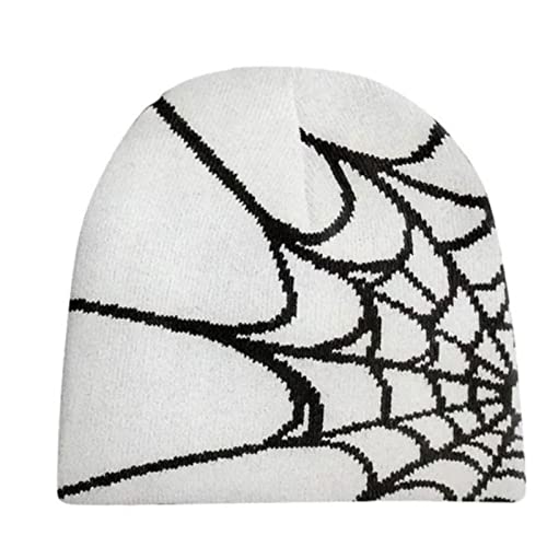 Fantasygears Y2K Hat Goth Graphic Spider Web Beanie Grunge Winter Warm Knitted Beanies Men Women Casual Skullies #TOP3