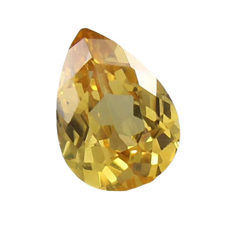 Saphir jaune naturel de prestige 10x7mm facetté pour haute joaillerie DIY